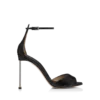 Semi Shiny Printed Python Spire Ankle Strap Sandal