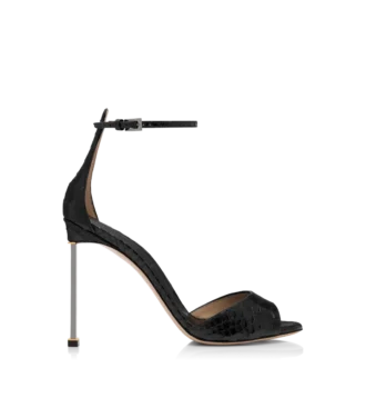 semi shiny printed python spire ankle strap sandal 1 330x367 - Semi Shiny Printed Python Spire Ankle Strap Sandal