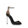 Semi Shiny Printed Python Spire Ankle Strap Sandal