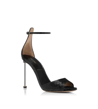 semi shiny printed python spire ankle strap sandal 2 330x367 - Semi Shiny Printed Python Spire Ankle Strap Sandal