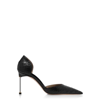 semi shiny printed python spire d orsay pump 1 330x367 - Semi Shiny Printed Python Spire D'Orsay Pump