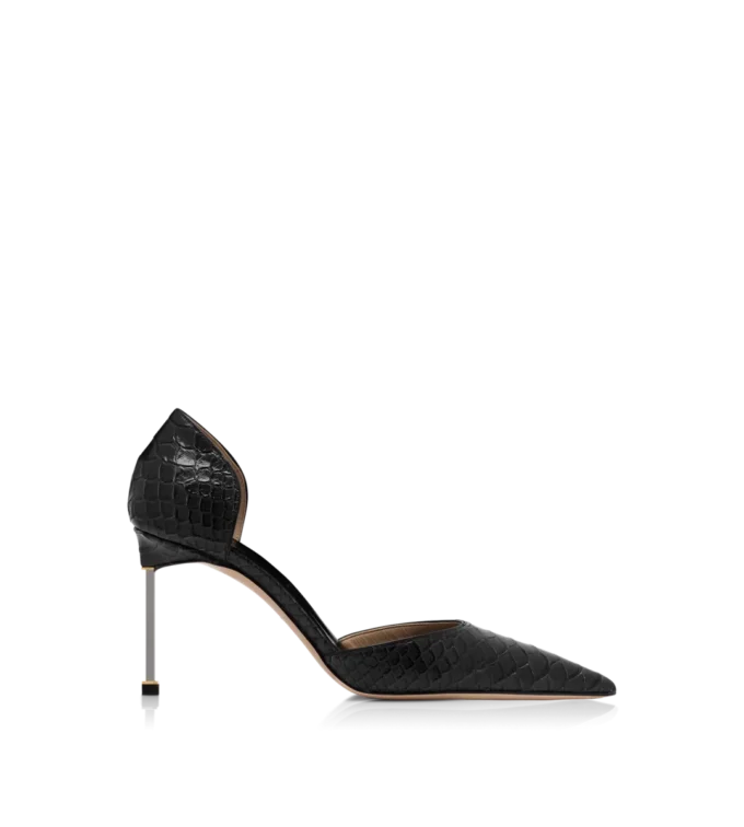 Semi Shiny Printed Python Spire D’Orsay Pump