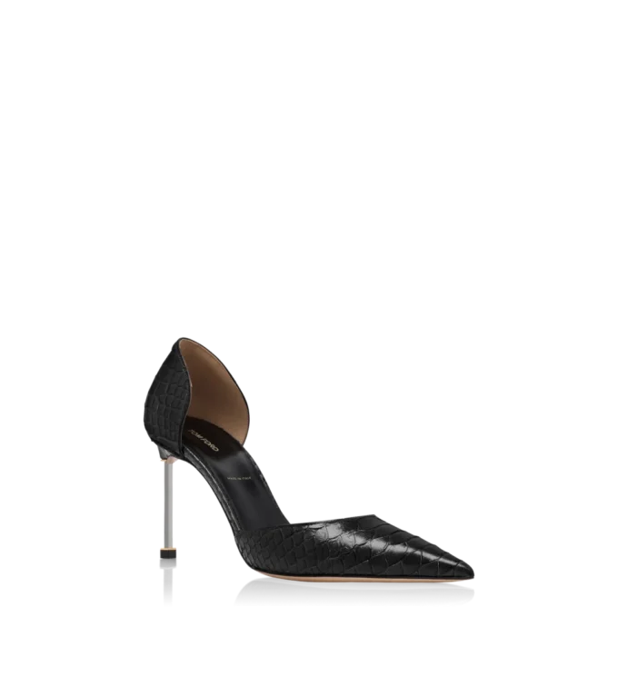 Semi Shiny Printed Python Spire D’Orsay Pump