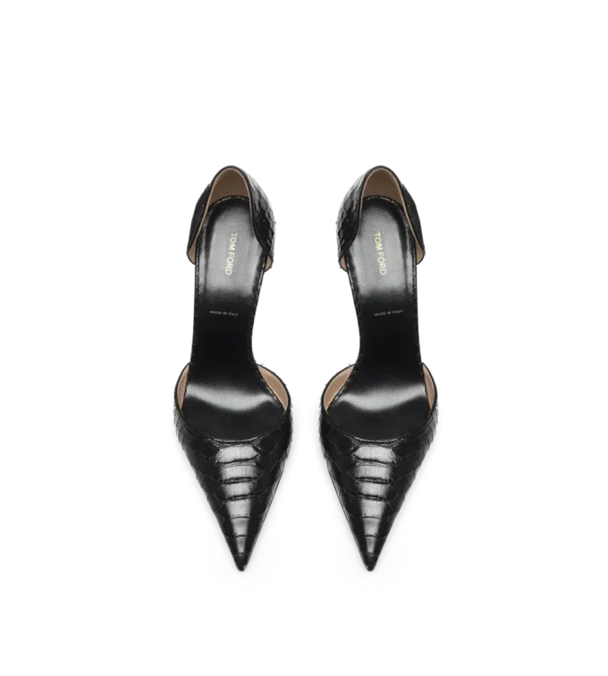 Semi Shiny Printed Python Spire D’Orsay Pump