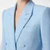 Sequined Wool Blend Crepe Double Breasted Jacket Sequined Wool Blend Crepe Double Breasted Jacket