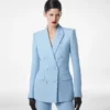 Sequined Wool Blend Crepe Double Breasted Jacket Sequined Wool Blend Crepe Double Breasted Jacket
