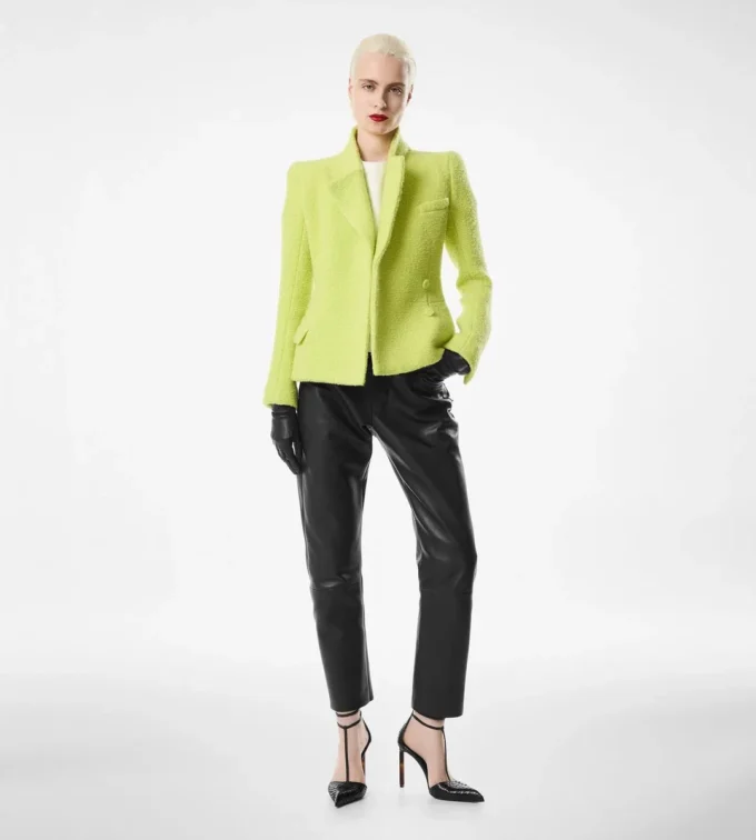 Sequined Wool Cashmere and Silk Blend Tweed Wrap Jacket