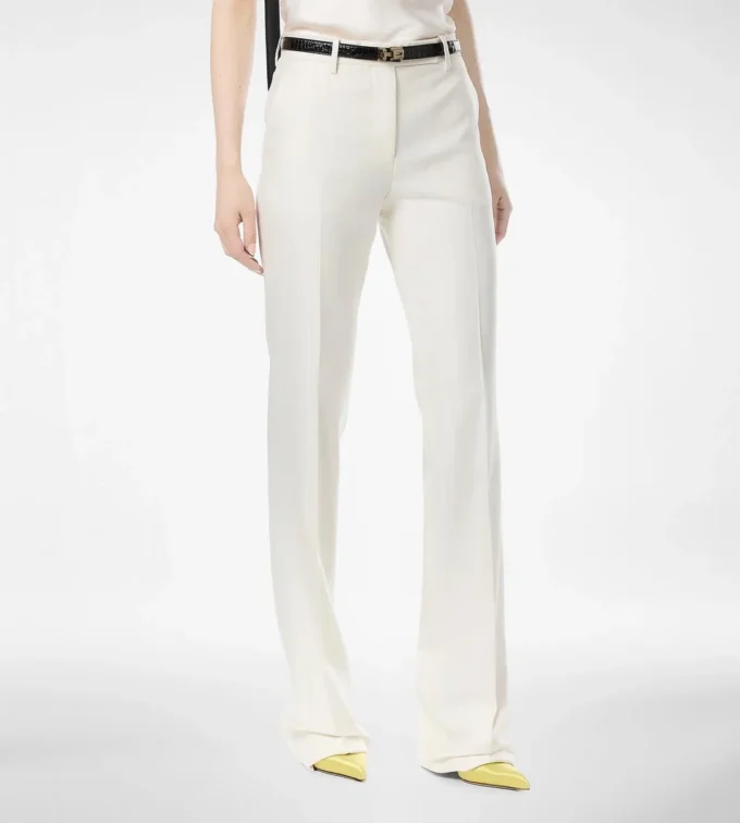 Shadow Stripe Wool Silk Tailored Straight Pants Shadow Stripe Wool Silk Tailored Straight Pants