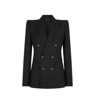 Sharp Herringbone Double Breasted Jacket