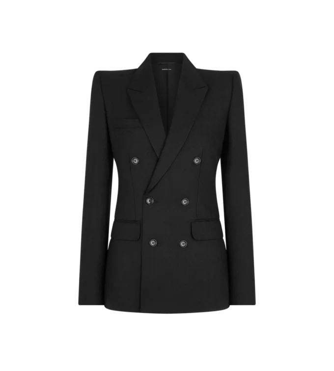 Sharp Herringbone Double Breasted Jacket Sharp Herringbone Double Breasted Jacket