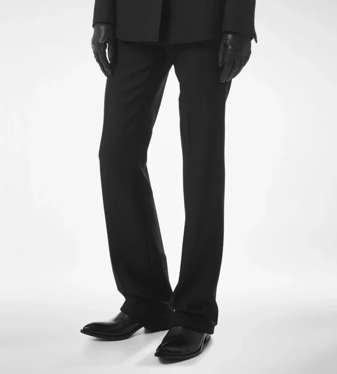 Sharp Herringbone Tailored Straight Pants Sharp Herringbone Tailored Straight Pants