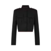 Sharp Wool Gabardine Officer Jacket with Piping Sharp Wool Gabardine Officer Jacket with Piping