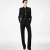 Sharp Wool Gabardine Officer Jacket with Piping Sharp Wool Gabardine Officer Jacket with Piping