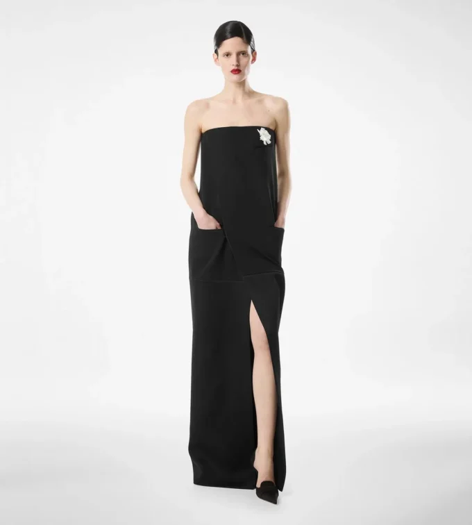 Sharp Wool Strapless Evening Dress Sharp Wool Strapless Evening Dress