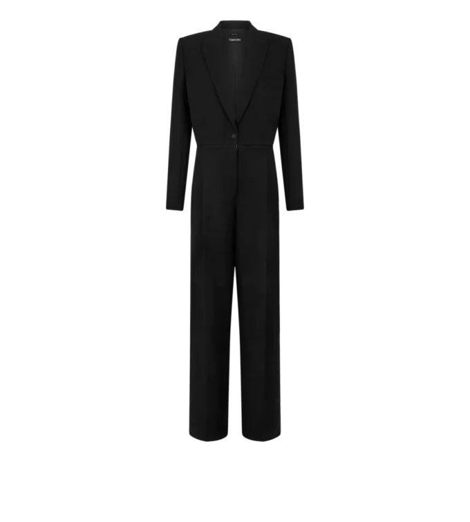Sharp Wool Tuxedo Jumpsuit Sharp Wool Tuxedo Jumpsuit