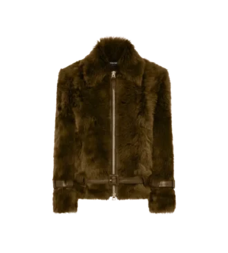Shearling Blouson with Leather Details Shearling Blouson with Leather Details