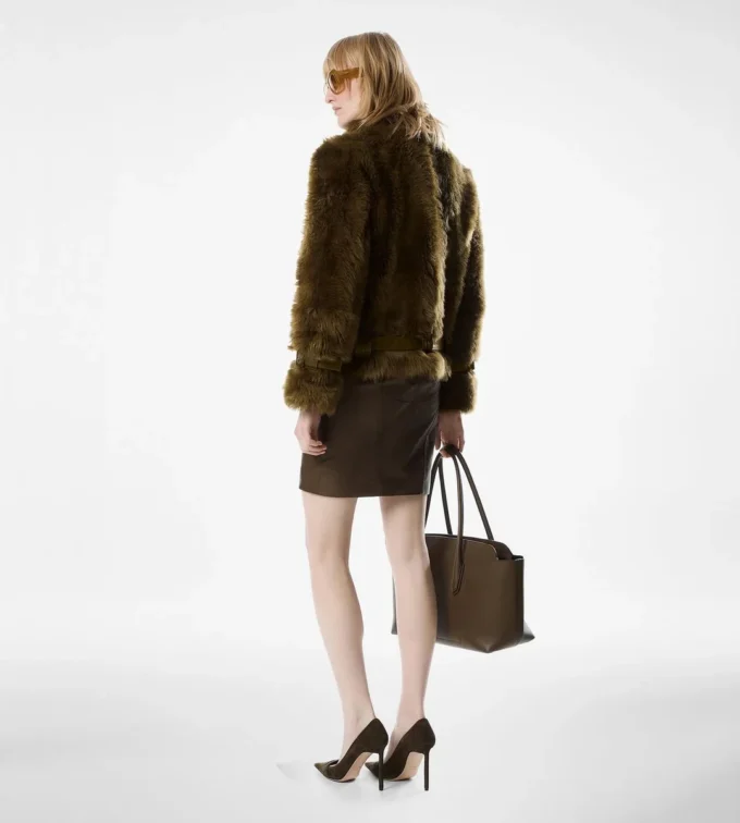 Shearling Blouson with Leather Details Shearling Blouson with Leather Details