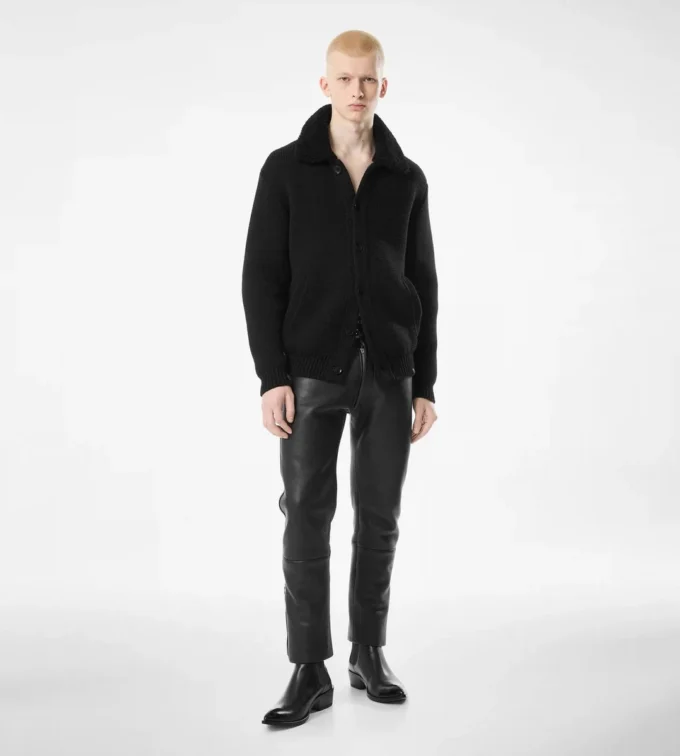 Shearling Collar Cashmere Cardigan Shearling Collar Cashmere Cardigan