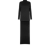 Shiny Crepe Mock Neck Cocktail Dress Shiny Crepe Mock Neck Cocktail Dress