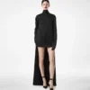 Shiny Crepe Mock Neck Cocktail Dress Shiny Crepe Mock Neck Cocktail Dress