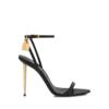 Shiny Leather Padlock Pointy Naked Sandal Shiny Leather Padlock Pointy Naked Sandal