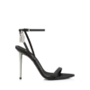 Shiny Leather Padlock Pointy Naked Sandal