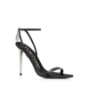 Shiny Leather Padlock Pointy Naked Sandal