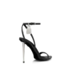 Shiny Leather Padlock Pointy Naked Sandal