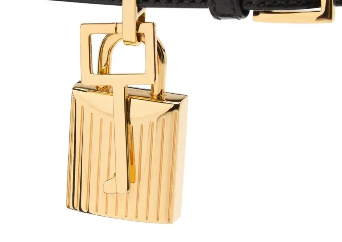 Shiny Leather Padlock Pointy Naked Sandal Shiny Leather Padlock Pointy Naked Sandal