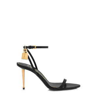 Shiny Leather Padlock Pointy Naked Sandal 85Mm Shiny Leather Padlock Pointy Naked Sandal 85Mm