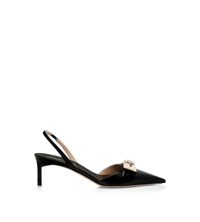 Shiny Leather T Latch Slingback Shiny Leather T Latch Slingback