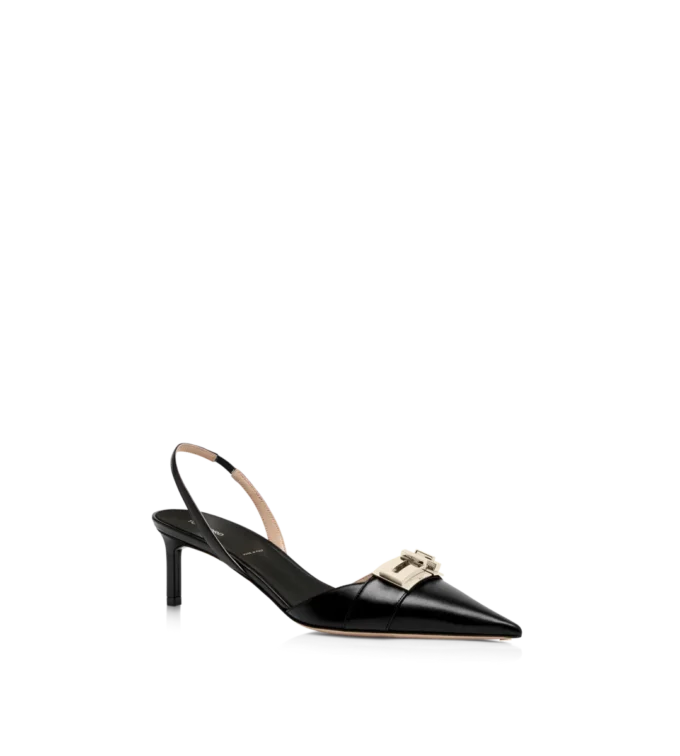 Shiny Leather T Latch Slingback Shiny Leather T Latch Slingback