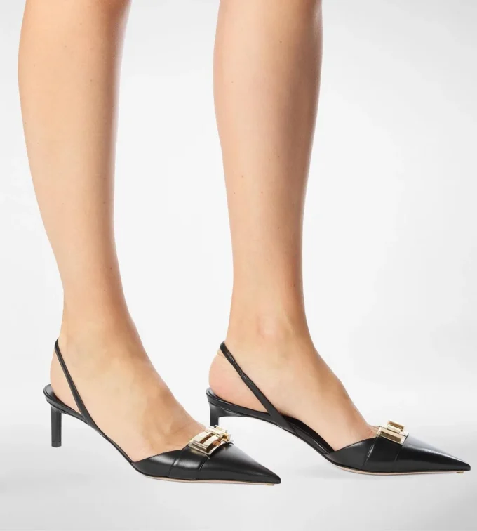 Shiny Leather T Latch Slingback Shiny Leather T Latch Slingback