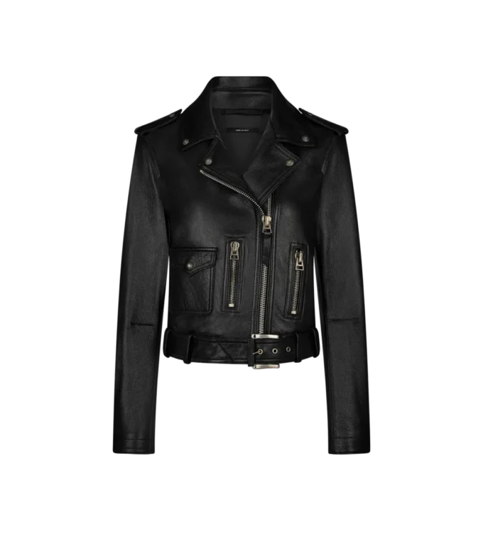 Shiny Plonge Leather Biker Jacket Shiny Plonge Leather Biker Jacket