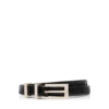 Shiny Stamped Crocodile Leather Frame Buckle Belt Shiny Stamped Crocodile Leather Frame Buckle Belt