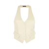 Silk and Wool Twill Open Back Waistcoat