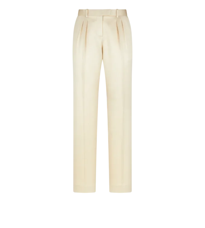 Silk and Wool Twill Tailored Pleated Pants Silk and Wool Twill Tailored Pleated Pants