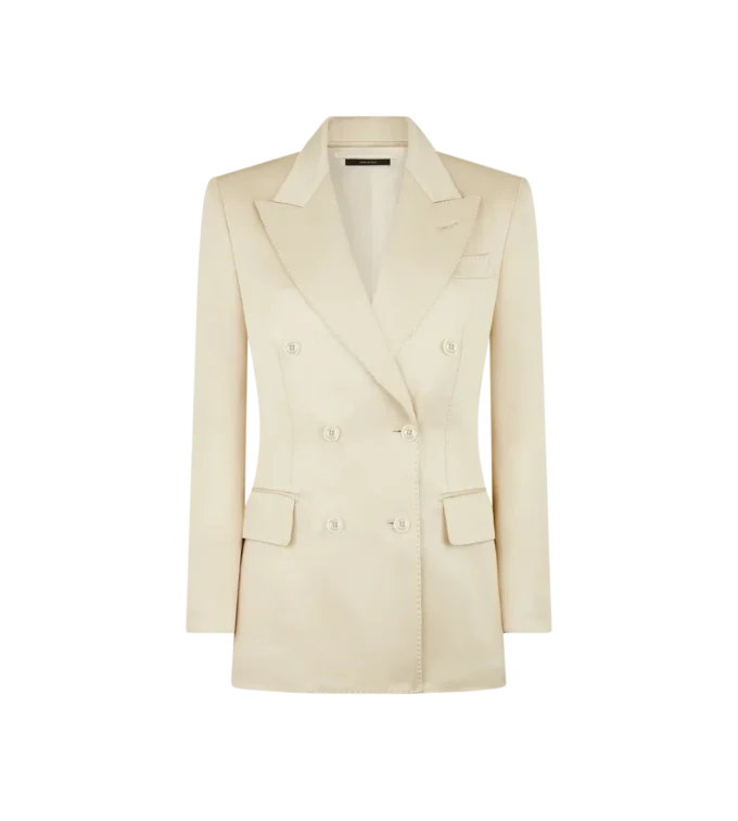 Silk and Wool Twill “Wallis” Double Breasted Jacket Silk and Wool Twill “Wallis” Double Breasted Jacket