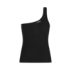 Silk Blend Rib Jersey One Shoulder Top