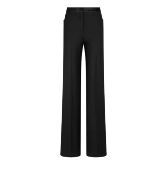 Silk Blend Twill Tuxedo Tailored Boot Cut Pants