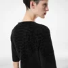 Silk Chenille Embossed Python Crewneck Dress Silk Chenille Embossed Python Crewneck Dress
