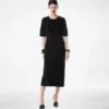 Silk Chenille Embossed Python Crewneck Dress Silk Chenille Embossed Python Crewneck Dress