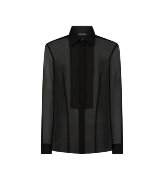 Silk Chiffon Shirt with Plastron Silk Chiffon Shirt with Plastron