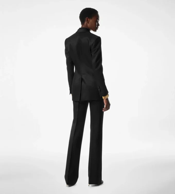 Silk Chiffon Shirt with Plastron