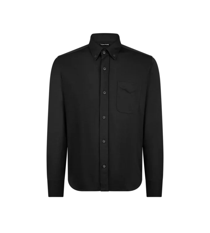 Silk Cotton Blend Button Down