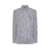 Silk Cotton Stripe Slim Fit Shirt
