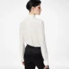 Silk Crepe De Chine Shirt with Plisse Details Silk Crepe De Chine Shirt with Plisse Details