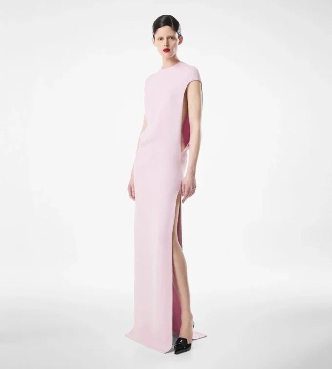 Silk Double Georgette Stretch Evening Dress Silk Double Georgette Stretch Evening Dress