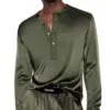 Silk Pajama Henley 