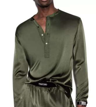 Silk Pajama Henley 